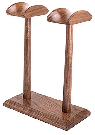 Cenz-888 Headphone Hanger, Dual Wood Headphones Stand Holder Creative Headphone Display Shelf Compatible with Gaming Headsets and Wireless Headphone Headphone Stand Holder(Color:B)