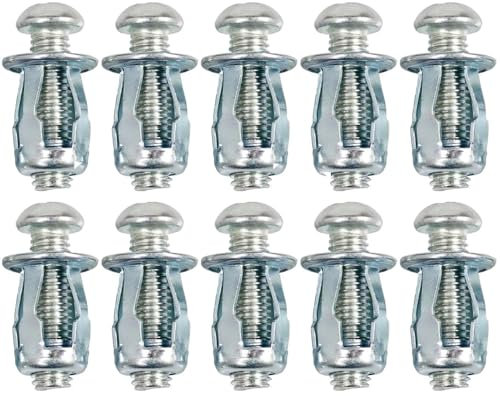 Ancoraggi cavi in metallo, 10 pezzi, M4, extra corti, tasselli per porte da 0-5 mm, in lamiera di alluminio, lamiera di ferro, pannelli di legno (20 mm)