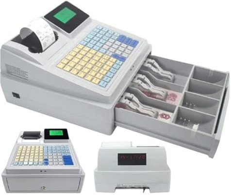 Generisch Registrierkasse 81 Tasten Elektronische Registrierkasse mit Schublade, Digitale LED Registrierkasse für Restaurant Supermarkt Einzelhandel