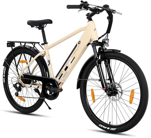 Hiland 26 Zoll Elektro Mountainbike, E-MTB mit 250W Motor & 36V Batterie, 26 Zoll E-Bike mit Scheibenbremsen, 7-Gang E-Mountainbike für Männer Frauen