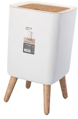 VILLFUL Poubelle la Cuisine Grosse Capacité 10l Couvercle à Pression, Matériau Pp et Abs, Design Pratique Maison Salle de Bain