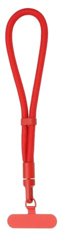 PATIKIL Dragonne Universelle Pour Téléphone Portable Polyester Rouge | 1 Lot, Cordon Multifonction Pour Plupart Des Smartphones, Réglable, Avec Patch Acier Inoxydable