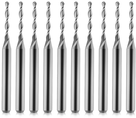 Trvoxviq 10-Pack 2 Flutes Ball Nose End Mill, 1/8 Shank 1/16 Cutting Dia Carbide CNC Router Bits Spiral Milling Cutter for Wood PVC MDF Hardwood,High Speed Precision Milling & Engraving Tools