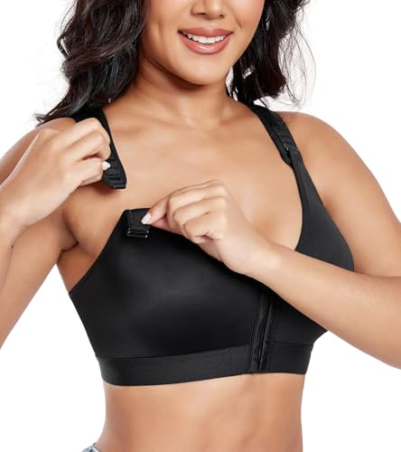 Lemorosy Soutien-Gorge Femme Fermeture Devant sans Armature(Noir,95C)