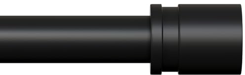 PeSenp Black Curtain Pole 90-233 cm,Extendable Curtain Poles for Eyelet Curtains,25mm Adjustable Long Curtain Rod with Brackets – Internal Screw Connector for Heavy Drapes, Seamless & Sturdy Design