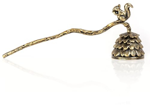 We Moment Candle Snuffer, Candle Snuffer Extinguisher with Long Handle,Retro Style Wick Flame Snuffer for Putting Out Candle Flame Safely,Pinecone Squirrel Candle Snuffers Accessory for Candle Lovers