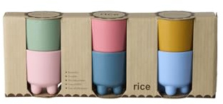 ReWu Rice Melamin Eierbecher - All Yoo Need is Love and - Bunt Farbig Eierbecherset Egg Cup BPA-Frei Campinggeschirr 6-Stück