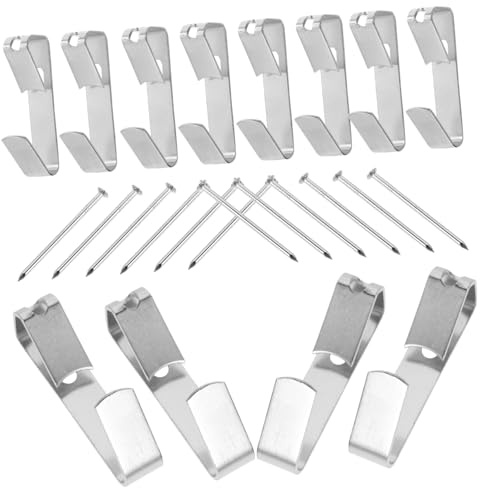 BAZEITFLOW 20 set Ganci Appendipittura Pesanti con Chiodi per Pareti in e Cartongesso Ganci Appendere Sicuri con Design Protettivo Kit Professionale per Specchi Foto e Cornici Argento
