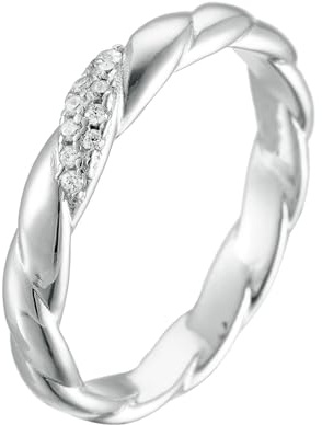 Whoiy Bandring 950 Platin, Diamant Verlobungs Ringe Echtgold Eheringe Elegant Goldring für Damen Gr. 56 (17.8)