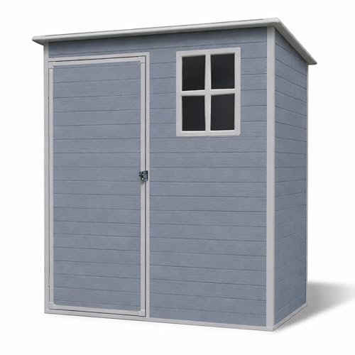 Gartenhaus Lönneberga 1,5m² Kunststoff | Polypropylen (PP) Geräteschuppen witterungsbeständig 154 x 92 x 186 cm (B x T x H) grau