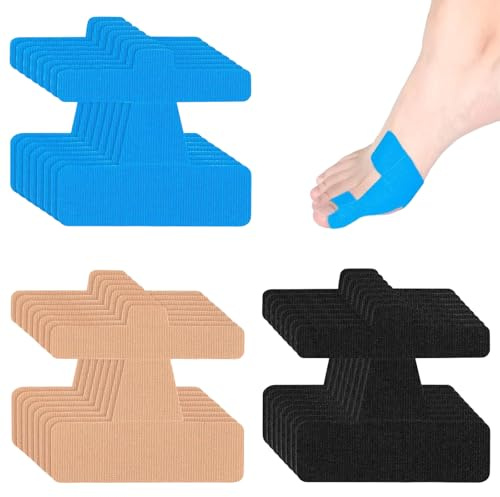 OPVYAEU 24 Piezas Kinesiotape Kinesio Tape Cinta Kinesiologica Vendaje Neuromuscular Juanetes Kinesio Cintas Kinesiologicas Cure Tape Cinta Fisioterapeuta Adhesiva Juanetes Corrector de Juanetes Pies