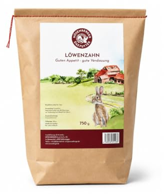 Nösenberger Löwenzahn | 750 g | Ergänzungsfuttermittel für Kaninchen | Hoher Rohfasergehalt