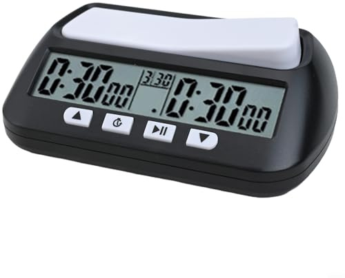 Chess Clock with Bonus and Delay Modes,with Large Flexible Buttons for Smooth Pressing,for Professional and Casual Indoor Game Competitions(A)