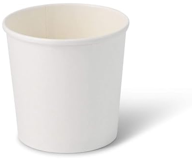 BIOZOYG Bio Einweg-Becher Speisebecher Pappbecher To Go weiß I Kompostierbare Becher Suppenbecher Eisbecher Pappe I 25 stabile Kartonbecher 600 ml rund