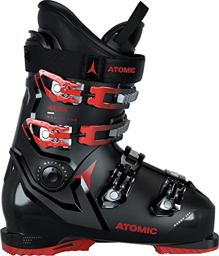 ATOMIC Hawx Magna 100 Skischuhe - Größe 30/30.5 - Alpin-Skischuh für Erwachsene in Schwarz/Rot - 102mm breite Passform - Stabile Prolite Konstruktion - Memory Fit für präzisen Sitz