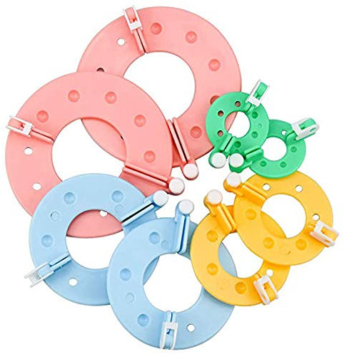 Oneroomone 8 Stück Plüschkugeln, Pom Pom Maker, Kit für Pompom, Fluff Ball Weaver, zum Basteln, Charms, Dekoration, Geschenke, Rosa, Blau, Gelb, Grün