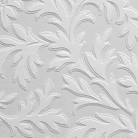 K&L Wall Art Anaglypta Vintage Tapeten mit 3D Struktur | florale Strukturtapete mit Tiefeneffekt | überstreichbare Vliestapete mit Prägung | Barocktapete mit Ornamenten (High Leaf, weiß)