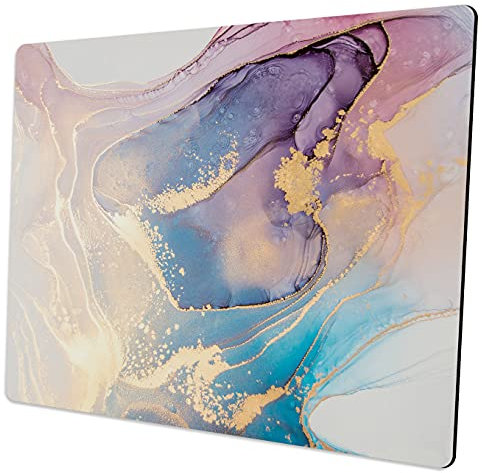 Marble Mouse Pad, Blue Pink Gold Mouse Pads Marble Mousepads for Computers Office Laptop PC Wireless Mouse Men Desk Accessories with Non-Slip Rubber Design Keyboard Mat 9.5x7.9x0.12 Inch