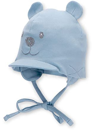 Sterntaler Baby Jungen Schirmmütze - Baby Organic Cotton Schirmmütze mit Bindeband - bleu, 47