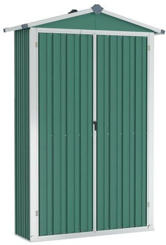 vidaXL Capanno da Giardino Verde 116x45x175 cm in Acciaio Zincato