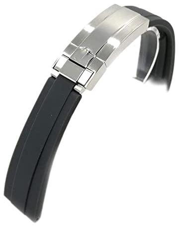 SunaOmni Uhrenzubehör Band Kompatibel Mit Black Water Ghost Submariner Serie Herren 20 Mm Gummi Uhrenarmband Armband (Schwarz Bandbreite: 20 Mm)