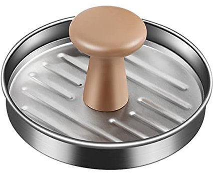 RETENA Burgerpresse, Burgerpresse aus lebensmittelechtem Edelstahl mit Griff, Antihaft-Hamburgerpresse, Fleischpastetenmaschinenform, 13 cm