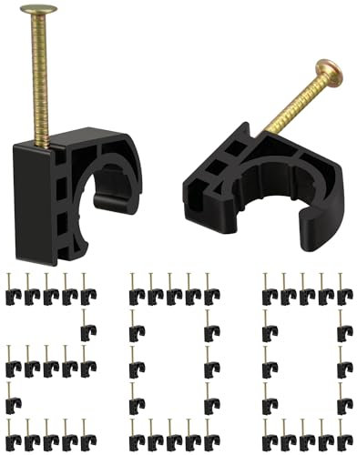 200 Pack 1/2 Half Clamps J-Hook with Nails Set, J Clamps for PEX, Copper, CPVC Tubing Connections