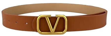 HSAJS Damen Ledergürtel Klassisch Dekorativen Verstellbarer Hüftgürtel Retro Ledergürtel mit Legierung Schnalle PU Leder Gürtel für Jeans Hosen Kleid Mode Zubehör (Braun)