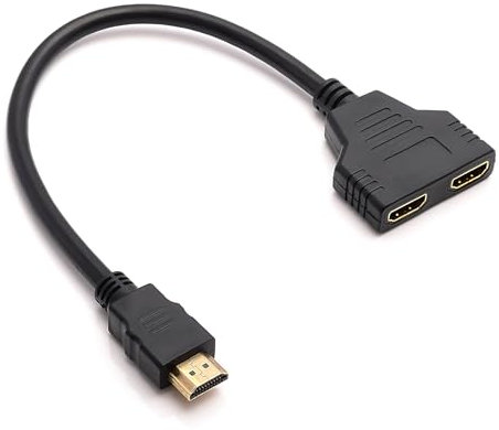 nllkii Splitter HDMI, Cavo Adattatore da HDMI a 2 HDMI, 1 in 2 Uscite, Compatibile con 1080p, per Duplicazione su Due Schermi, 30 cm, Compatibile con La Maggior Parte delle TV e Monitor