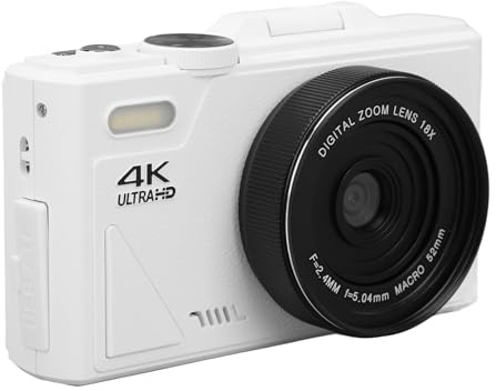 Cámara Digital, Cámaras 5k para Fotografía, Cámara de Video Retro con Enfoque Automático de 75MP UHD 5k 18X con Balance de Blancos, Disparo Continuo, Estabilización y Detección