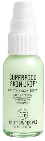 Youth To The People Superfood Skin Drip Glow Barrier Serum - Peptides + Niacinamide, Strengthens Skin Barrier, Evens Tone, Smooths Texture, Dewy Finish Makeup Primer, for All Textures, Vegan - 1 floz