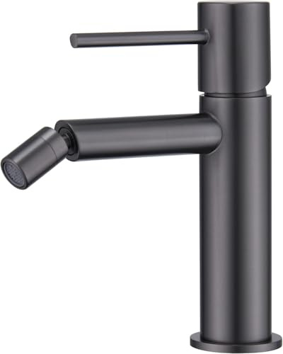 IMEX - Robinet Bidet Noir | Robinet Monocommande Bidet pour Salle de Bain | Mitigeur de Eau Chaude et Froide | Installation Facile | Série Monza