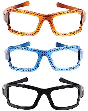 IWOWHERO 3pièces Bandeaux Chic Avec Design De Lunettes Accessoires Élégants Pour Maquillage Sport Noir Bleu Marron