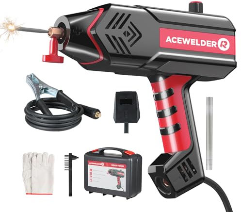 ACEWELDER 110V Handheld Soldering Iron 120A Portable Welder Handheld Welder IGBT Inverter Digital Display with Soldering Tool Set and Toolbox