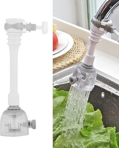 CYTGOUPER Wasserhahn Verlängerung Küche, 360° Schwenkbar, Verstellbar, Spritzwassergeschützt Wasserhahnverlängerung, Wasserhahn Aufsatz Küche mit 2 Strahlarten für Bad Duschraum (Grau 18 cm)