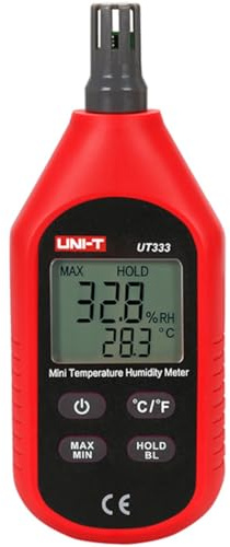 3S SuperSamaStore UT333 Mini Thermomètre Hygromètre Numérique, Mesureur Professionnel d'Humidité et de Température avec Écran LCD, Alimenté par Piles AAA, à Poser ou à Fixer au Mur