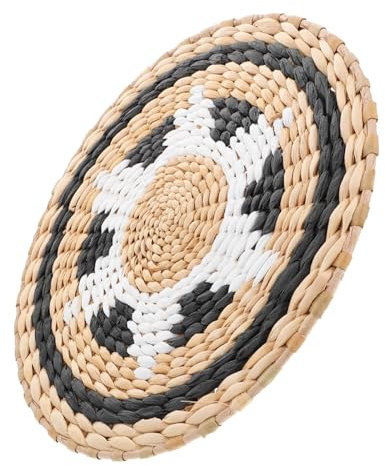 STOBAZA Boho Wandkorb Dekoration Handgewebter Runder Wandbehang Aus Seegras Für Rustikalen Landhausstil Vielseitig Einsetzbar Als Wand Tischdekoration