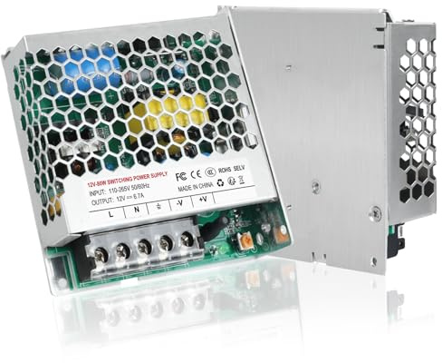 trasformatore 220v 12v 80W, Alimentatore 12V 6.7A 80W, Trasformatore a Bassa Tensione, Convertitore di Potenza Industriale, alimentatore led 12v per Striscia LED, CCTV, Stampante 3D, Auto, Telecamere