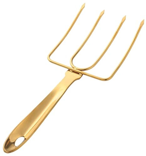 Folpus Turquía Tenedor de Acero Inoxidable Levantador de Pavo transferido Pollo o jamón fácilmente Resistente Tenedor de Aves de Corral, Oro
