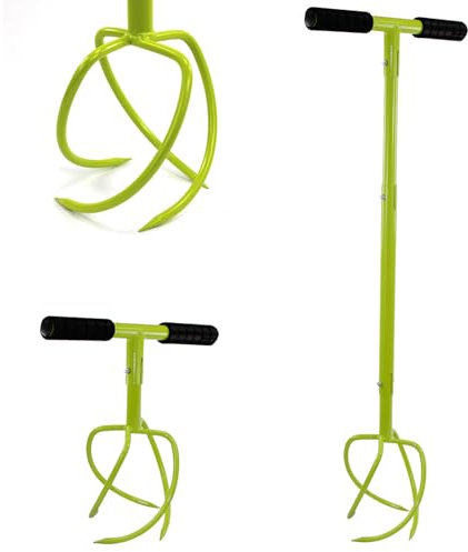 Crystals Manual Twist Tiller – Heavy Duty 900mm Hand Soil Cultivator & Garden Rotavator for Aerating Soil, Planting, Post Hole Digging, Fertilizer Mixing & Ice Hole Drilling