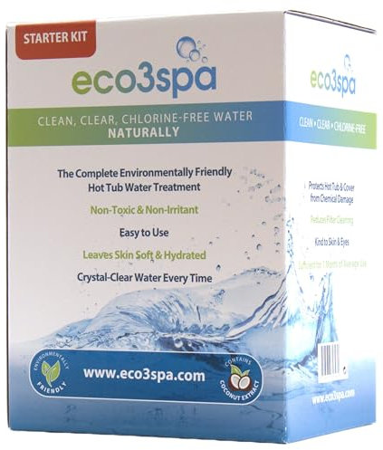 eco3spa Starter Kit - Chlorine-Free hot tub Water sanitiser - no Skin Irritation - no Chemical Smell