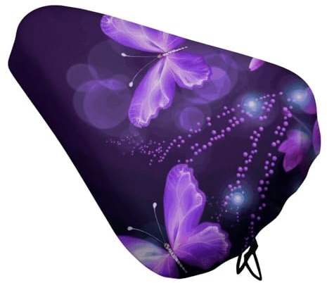 Jolie housse de coussin de selle de vélo violette rembourrée pour homme et femme, confortable, imperméable, avec cordon de serrage, coussin de remplacement pour VTT
