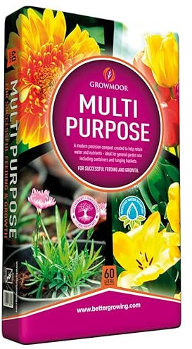 Multi-Purpose Compost 10L 20L 40L 60L - Potting Soil for Indoor & Outdoor Plants - Nutrient Rich Fertilizer Mix for Garden, Seeds, Flowers & Vegetables - Premium Houseplant Potting Mix Bag (60L)
