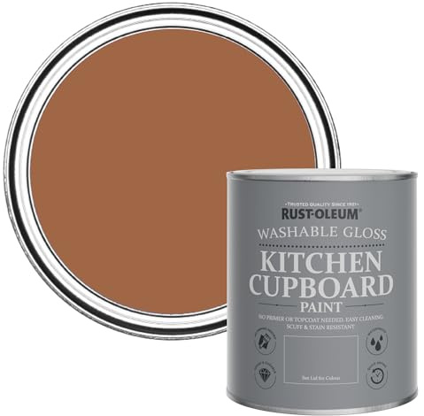 Rust-Oleum Scrubbable Kitchen Wood, Cupboard and Cabinet Paint in Gloss Finish - Cinnamon 750ml