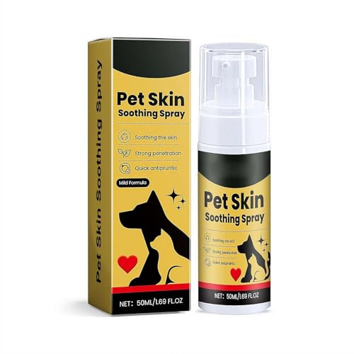 Pet Skin Treatment Spray for Dogs, Cat & Dog Skin Care Spray, Itch-soothing Mist & Hot-spot Formula for Pets – Alleviates Allergies, Dry And Itchy Skin, Fit All Kinds& Size Of Dogs Cats