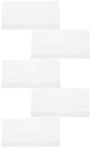 DOITOOL 5Pcs Clear Acrylic Desk Name Plates Double-Sided Table Signs for Weddings Birthdays Office Display Stands with Stable Base for Place Cards and Party Centerpieces