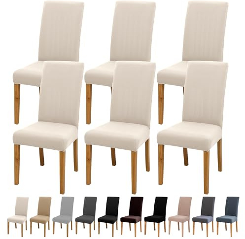 MRGSDL Fundas Sillas De Comedor Pack 6, Fundas Elásticas para Sillas Fundas Extraíbles y Lavables, Adecuadas para Restaurantes, Cocinas, Banquetes y Fiestas