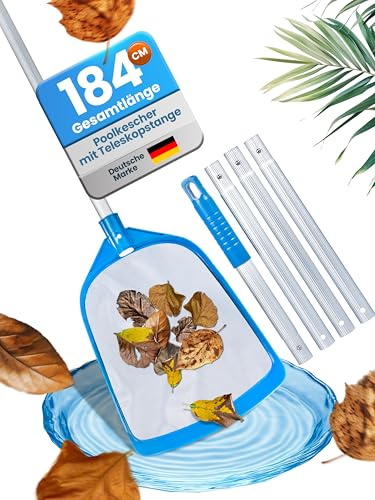 SCHMIGART Poolkescher mit Teleskopstange, Kescher für Whirlpool & Spa