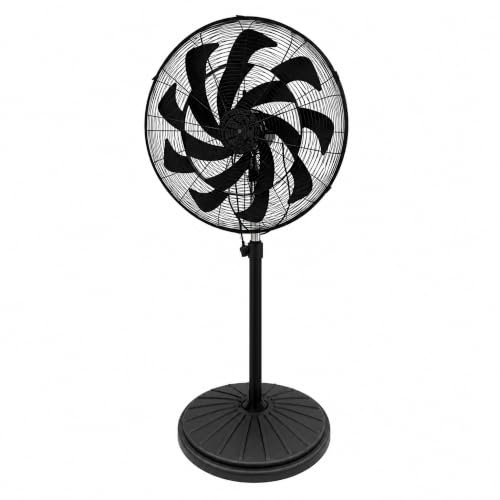 Ventilador de Pie Industrial 300W – 16 Aspas Diseño Único, Ø65 cm, Flujo 8.200 m³/h, Oscilante y Orientable, Altura Regulable 132–160 cm, Base Pesada Antivuelco, Fijo y Rotatorio, Negro (300 W)