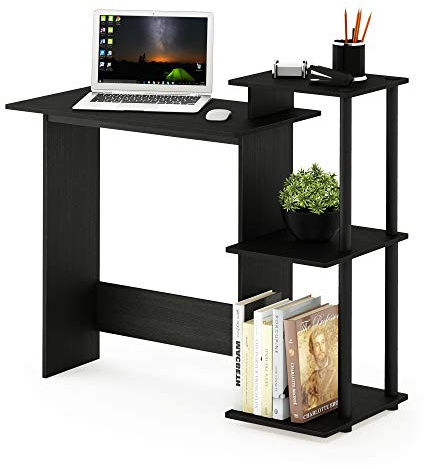 Furinno Efficient Escritorio De Computadora, Madera, Americano/Negro, 39.62 x 100.58 x 85.34 cm
